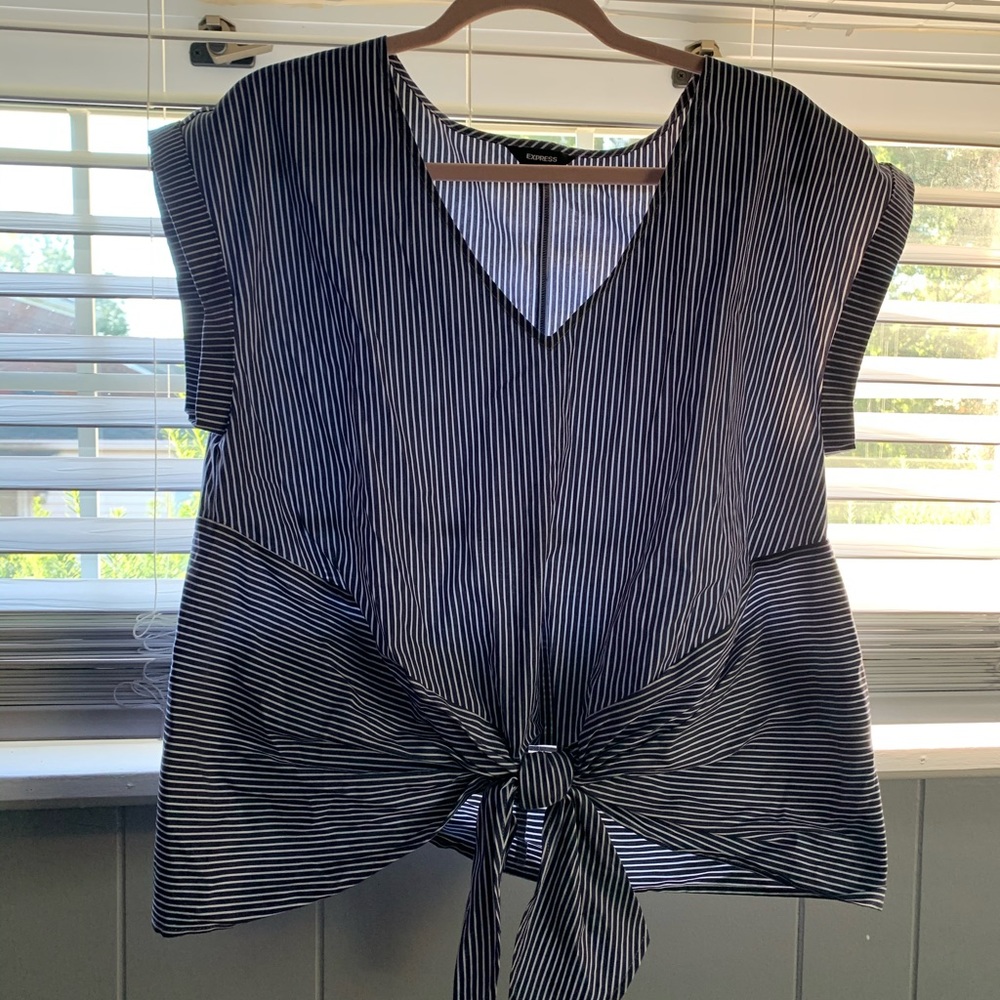 Blue and White Stripped Top